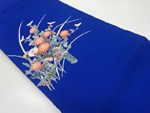 塩瀬手描き友禅野菊に竹垣模様名古屋帯